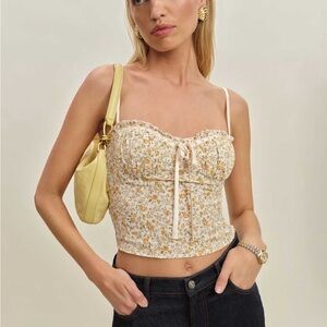 🆕 Reformation Andrea Floral Top Lima, 0